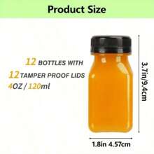 15/9/8/6/1 Pc Plastic Juice Bottles, 4oz Empty Water Bottle With Black Lid, Sticker, Reusable Water Bottle, Clear Beverage Container, Used For Juice, Smoothies, Drinks, Drinkware - Multicolor - View 5