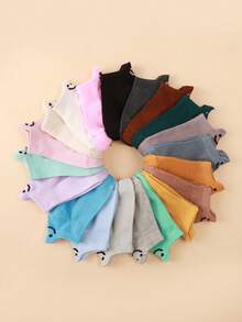 10 Pairs Random Color Smiling Face Design Comfortable Socks - Multicolor - View 4