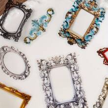 42-56片PET材质自粘欧式边框主题透明防水美观剪贴簿贴纸，适用于DIY手工、剪贴簿、杂物日记、水瓶贴纸、笔记本电脑贴纸、剪贴画、相框装饰 - 彩色 - 查看 7