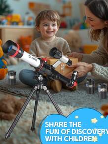 Binoculares profesionales portátiles de alta definición, telescopio astronómico con trípode de 20X 30X 40X de aumento para niños, niños, estudiantes - telescopio para observar estrellas en la playa, juguete para principiantes en astronomía, montaje de telescopios de viaje, juguetes para exteriores, útiles escolares, juegos educativos, regalos de cumpleaños, regalos para maestros, regalos de graduación