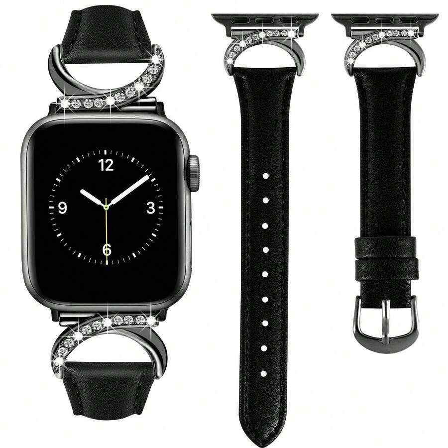 适用于 40mm、41mm、42mm、44mm、45mm、38mm、46mm、49mm 女士表带 - 超薄精致，吸汗舒适 - 简约优雅时尚 - C 形金色表扣设计 - 兼容 Series 10、9、Ultra、SE、8、7、6、5、4、3、2、1 - 替换表带配件