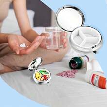 1pc Personalized Custom Photo Pill Box, This Pill Box Is Made Of High-Quality Stainless Steel Material, Sturdy And Durable, No Fear Of Bumps, Corrosion Resistance, No Rust, Even If It Is Used Frequently, It Can Also Maintain A New State For A Long Time, Its Shape Is Small And Exquisite - Multicolor - View 6