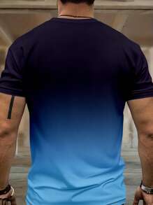 Men's "King" Ombre Print Round Neck Short Sleeve T-Shirt & Pants Set