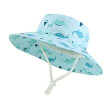 婴儿遮阳帽，可爱宽檐夏季渔夫帽，男女宝宝均适用 - 男童印花大沿盆帽 - 查看 28