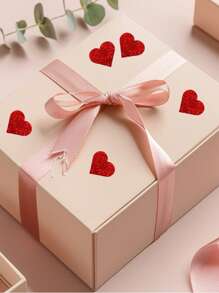 500pcs/Roll 1-Inch Red Heart Holographic Thank You Stickers, Business Decoration, Baking Gifts Packaging Labels, Wedding Decor