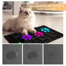 1pc Paw Print Pad, Dog & Cat Small Animal Feeding Mat, Durable Non-Slip, Water Absorbent & Stain-Resistant, Ideal For Cats - Pet Food &Water Bowl Placemat For Home Decor, Kitchen Floor Mats, Pet Accessories, Ideal For Pets - Multicolor - View 8