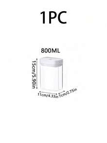 1/2 Pcs Kitchen Airtight Storage Jars, PET Material Dust-Proof Waterproof Pest-Proof Cereal Canister, Stackable Fridge Storage Box, Kitchen Storage Container, Food Storage Box, Rice Storage Box, Suitable For Storing Grains, Rice, Pasta, Flour And Sugar
