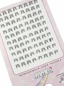 80pcs Ultra-Large Capacity Individual Lash Clusters Transparent Stem Lower Lashes Natural-Looking False Eyelashes, 3-In-1 Korean Style Easy-To-Wear Lower Lash Extensions For Beginners Lash Clusters,Eye Lash Clusters,Individual Eyelashes,Lashes,Fake Lashes - D - View 5