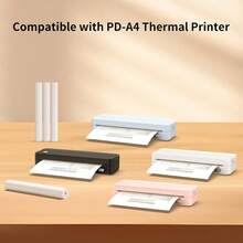 4 Rollos de papel térmico A4 de secado rápido de 8,27"x11,69" tamaño carta, para impresora portátil, compatible con Gloryang y JADENS PD-A4 Impresora térmica - Multicolor - Ver 9