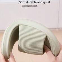 1 Pair Striped Anti-Slip, Breathable, Waterproof, Deodorizing Minimalist Unisex House Slippers, Thick Sole Non-Slip Indoor Slippers, Bathroom Shower Couple Slippers, EVA Material, Random Pattern Delivered Back To School
