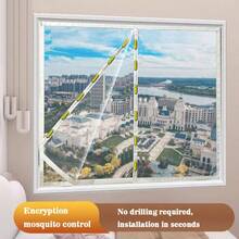 Summer New White Magnetic Self-Priming Mosquito Screen Window, Home Self-Adhesive Mosquito Net, Invisible Net, Automatic Closing, Washable, Window Specific Mosquito Net, Easy To Install, No Need To Drill Holes - White - View 1