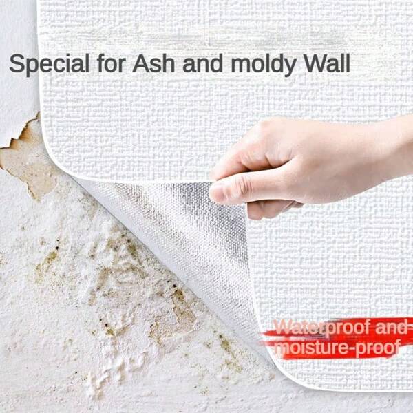 1pc Linen Peel And Stick Wallpaper, Designed For Textured Walls, 3D Embossed Wall Sticker, Waterproof And Moisture-Proof, Home Decoration For Living Room, Bedroom, Hallway