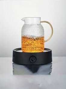 1pc Wholesale Glass Water Pitcher With Rice Pattern, Large Capacity Cold Water Jug, Heat-Resistant Tea Cup Set For Home Use