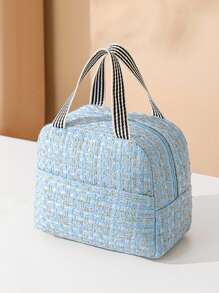 1pc Lunch Bag, Portable Insulated Lunch Box Tote Bag With Cute Bear Pattern, Suitable For Work And School, Waterproof And Lightweight, Keeps Food Fresh And Warm