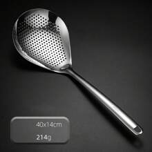 1 Piece 304 Stainless Steel Strainer Spoon, Large Size Oil Fryer Spoon, Integrated Kitchen Cooking Slotted Spoon For Pasta, Kitchen Gadgets, Dumpling Strainer