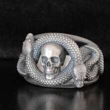 Unique Gothic-Style Skull Ring, Biker Ring Gift For Husband/Best Friend - Multicolor - View 5