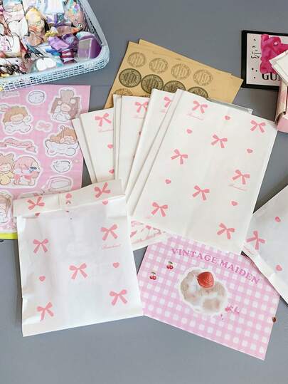 18/30/50ชิ้น ถุงบรรจุภัณฑ์ที่มีโบว์สีชมพู, ถุงผนึกด้วยตัวเองที่มีลวดลายโบว์สีชมพูใส, ถุงบรรจุภัณฑ์ของขวัญงานปาร์ตี้, ถุงของขวัญวันเกิด, เหมาะสำหรับวันเกิด, ฝึกคลอด, งานแต่งงานและอุปกรณ์บรรจุภัณฑ์ปาร์ตี้