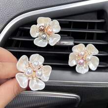 2pcs Car Air Vent Clip-On Floral Fragrance Diffuser, Auto Interior Decor Accessories For Driver & Passenger Side