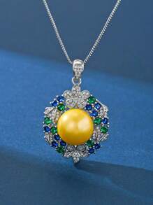 4 pièces Ensemble de bijoux en argent 925 avec perles et cubic zirconia, élégant et luxueux, comprenant un collier, une bague et des boucles d'oreilles. Convient pour le mariage (mariée/demoiselles d'honneur), l'anniversaire, les récompenses d'employés et le port quotidien