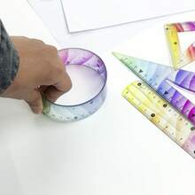 Regla flexible y versátil - 15cm, 20cm, 30cm Herramienta de medición colorida y flexible, perfecta para manualidades y dibujo, útiles escolares, vuelta al cole, reglas - color - Ver 4