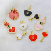 1pc Copper Creative New Luxury Fashion Keylock Pendant, DIY For Bracelet, Necklace, Earring, Bag Charm