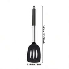 1pc Solid Silicone Spatula, Non-Stick Insert Type Heat Resistant Kitchen Tool, Suitable For Fish, Eggs, Pancakes