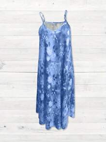 Abito stampato floreale elegante senza maniche, con cardigan lungo, set da 2 pezzi, adatto per tutte le stagioni, taglie comode