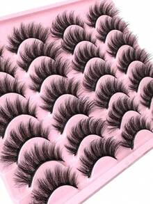 14 Pairs Luxury 3D Faux Mink Lashes - Thick, Fluffy, Elegant D-Curl False Eyelashes, Natural Look, Fluffy And Dramatic Cat-Eye Lashes, Suitable For Bold Eye Makeup, Reusable, Perfect For Beginners, Great For Daily And Party/Holiday Use - Bulu Mata Alami - View 3