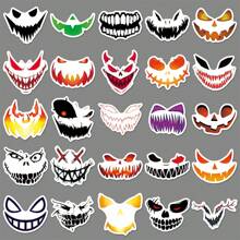 50pcs Mischievous Horror Skull Graffiti Stickers For Halloween Decorations, Scrapbooking, Phone, Guitar, Tablet Room Decor Wall Decor Wall Sticker