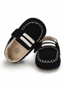 New Style 0-18 Months Infant Shoes, PU Upper Cloth Bottom Shoes, Soft Sole Sports Shoes, Casual Walking Shoes, Slip-On Loafers