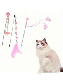 宠物玩具，多功能逗猫棒，猫娱乐设备，可以与宠物持续互动，二合一白色 LED+红色激光，迷你激光便携式 EDC 钥匙扣，猫的最佳玩具