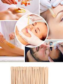 300/200/100/50/20pcs Disposable Waxing Sticks, Beauty Depilation Tools, Wooden Sticks For Body And Facial Hair Removal, Easy To Use, Suitable For Salons, Trips, Professional Wax Applicator, One-Time Wax Applicator Sticks, Wax Paper Waxing Sticks, Eyebrow Waxing Sticks, Applicable For Body, Legs, Face And Medium To Large Areas Hair Removal, Eyebrow Hair Removal Tool - Multicolor - View 4