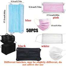 50pcs/100pcs Multiple Colors To Choose From Disposable Masks, Summer Thin Version, Super Breathable Two-Layer Thin Version Mask - Multicolor - View 3