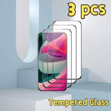 3pcs High Brightness Tempered Glass Screen Protector, 9H Hardness, 2.5D Edge, Anti-Scratch, Bubble-Free, Compatible With IPhone X, XS, XR, XS Max, 11, 11 Pro, 11 Pro Max, 12, 12 Pro, 12 Pro Max, 13, 13 Pro, 13 Pro Max, 14, 14 Pro, 14 Plus, 14 Pro Max, 15, 15 Pro, 15 Plus, 15 Pro Max, 16, 16 Pro, 16 Plus, 16 Pro Max