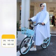 Raincoat Electric Car Women Long Full Body Rainstorm-Proof Single Man Riding Battery Car New Poncho - 反光條/背包位款靜謐藍 - 查看 1