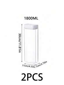 1/2 Pcs Kitchen Airtight Storage Jars, PET Material Dust-Proof Waterproof Pest-Proof Cereal Canister, Stackable Fridge Storage Box, Kitchen Storage Container, Food Storage Box, Rice Storage Box, Suitable For Storing Grains, Rice, Pasta, Flour And Sugar