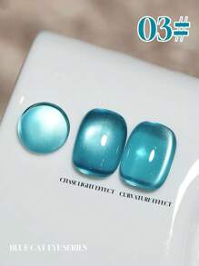 6PCS 2025 New Fruit Sea Water Blue-Green Fine Magnetic Powder Cat Eye Gel Nail Polish 12ml, Spring And Summer Ice Transparent Magnetic Nail Art Set, Includes Base Coat And Top Coat, Requires UV Lamp, Holographic Transparent Colors For Work/Commute/Dating, Hot-Selling 6-Color Set, Salon-Grade 28-Day Durability, Internet Celebrity Nail Design.