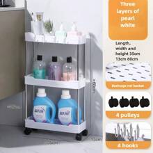 Multi - Layer 360 °   Rotating Storage Cart In ABS - Space - Saving, For Dorms & Kitchen,Bathroom,Non-Slip And Durable