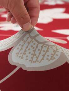 1件复古红底白花沙发套，防尘透气沙发罩，弹力，卧室、办公室、客厅装饰，家居装饰，四季通用，简约现代 - 紅白色 - 查看 5