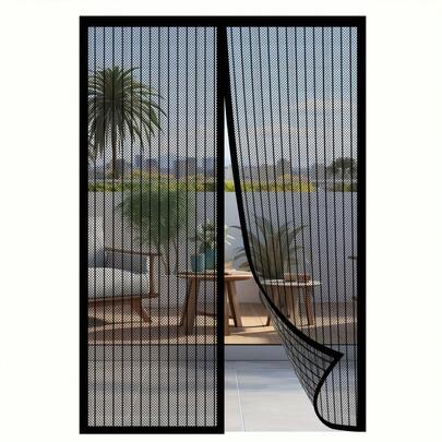 Heavy Duty Magnetic Screen Door - Self Sealing, Hands-Free Mesh Pest Control, Magnetic Strip Mountable, Nylon, Bohemian Style, Hand Wash Only, Pest Control Barrier Door | Mesh Partition Door | Nylon Mesh