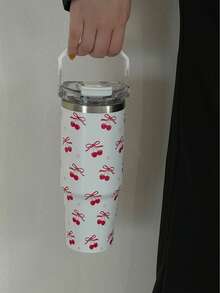 BENNY 900ml/30oz- 樱桃蝴蝶结双层不锈钢保温杯，情人节圣诞女士礼物 - 美观不锈钢吸管杯，大手柄防漏保温杯，咖啡杯，汽车杯，蝴蝶结樱花心形图案，女士可爱旅行杯，保冰12小时，适用于户外、办公室、居家、学校、汽车、生日礼物、节日礼物、母亲节礼物、返校礼物、情人节礼物 - 多色 - 查看 6