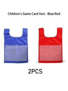 BELLKIDS 儿童训练背心，4种颜色可选，可作练习背心、卡片插入式游戏背心、训练围兜、体育课围兜、团队比赛背心、口袋背心、认知游戏工具、教学辅助工具、互动学习用品，适用于家庭、教室、户外、派对游戏、返校季等场合。 - 彩色 - 查看 22