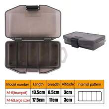 BURLE-aparejos de pesca de plástico Visible gris, señuelo, anzuelos de cebo, caja de almacenamiento de accesorios - Negro grande 1 pieza - Ver 4