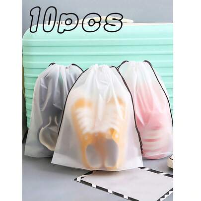 5/10/20 túi đựng giày thể thao bằng nhựa mờ, bán trong suốt, hộp đựng giày có dây rút tái sử dụng, hộp đựng đồ dùng nhà cửa.