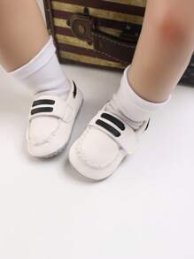 New Infant Shoes PU Upper Rubber Sole Shoes, 0-18 Months Infant Soft Bottom Casual Walking Shoes Slip-On Loafers