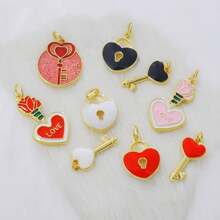 1pc Copper Creative New Luxury Fashion Keylock Pendant, DIY For Bracelet, Necklace, Earring, Bag Charm