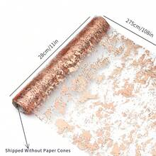 1Roll Gold Table Runner, Sequin Glitter Foil Metallic Thin Mesh Runner Roll 11"X3/5/10 Yards, Gold Table Decorations For Event Party, Engagement,Wedding, Birthday Party, Christmas(Multi-Color Available) Summer Gifts Beach Back To School School Supplies Room Decor - Multicolor - View 24