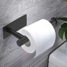 1 pieza Soporte de papel higiénico de acero inoxidable montado en la pared con instalación sin taladro, estante para rollos de papel, decoración de baño, decoración de otoño