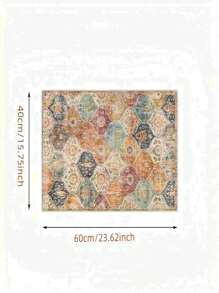 1pc Best-Seller [5mm Thickness] Boho Style Printed Kitchen Mat, Living Room Rug, Bedroom Carpet - 100% Polyester Fiber, Stain Resistant, Anti-Slip Bottom, Machine Washable - Suitable For Indoor And Outdoor Area, Kitchen, Home Decor, Room Decor, Bedroom, Laundry Room - All Season Use.