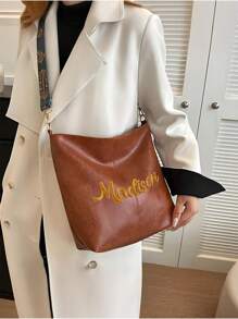 Personalizowana torba listonoszka w stylu retro z szerokim paskiem i personalizowanym imieniem, personalizowany proces haftu, damska torba na ramię, modna torebka, modny wzór motyla, idealny wybór na zakupy w czasie wolnym, a także wyjątkowy prezent świąteczny, prezent z okazji ukończenia szkoły, prezent na Dzień Matki i prezent do ręki.